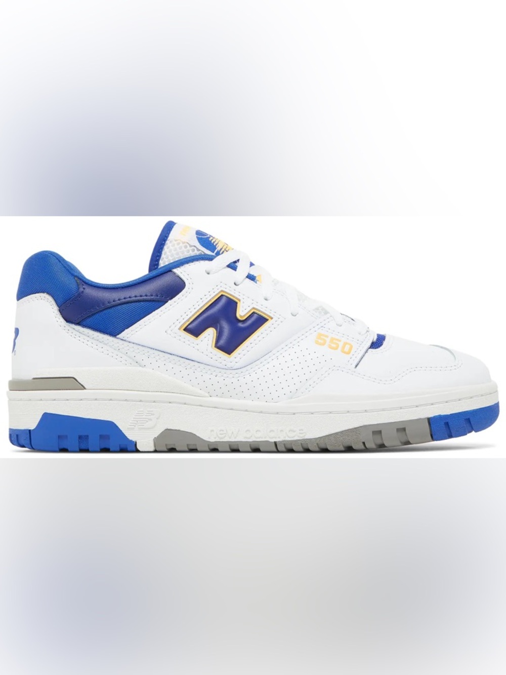 New Balance 550 sneakers from the "Lakers Pack" in the Infinity Blue